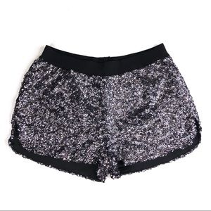 BLACK SEQUIN SHORTS